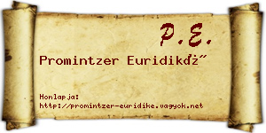 Promintzer Euridiké névjegykártya